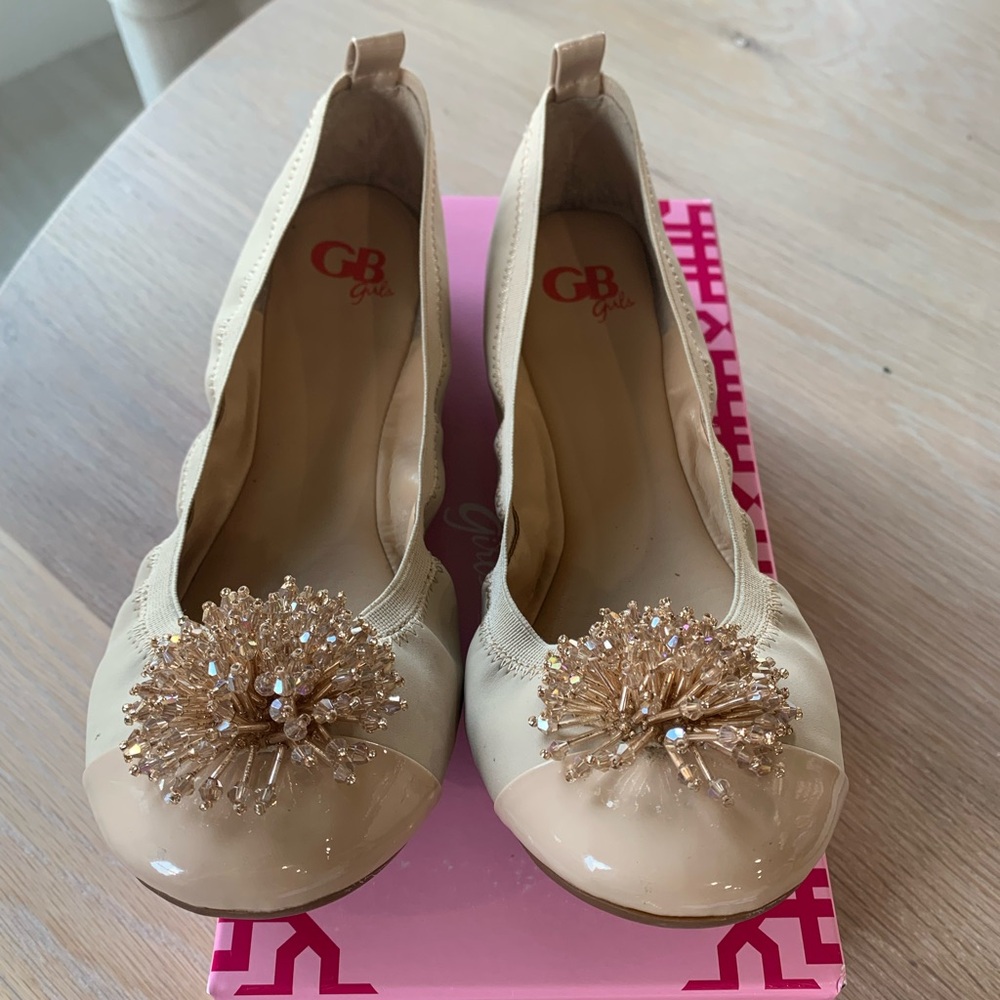 GB Girls Nude Embellished Dress Shoes